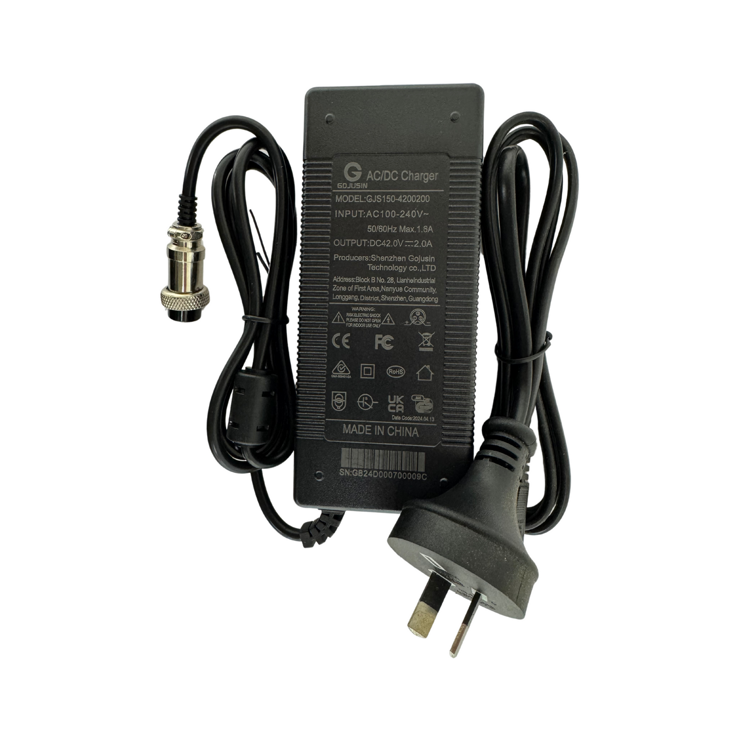 36V (42V Max) 2A Bolzzen Atom Lite 3 Pin E-Scooter Charger