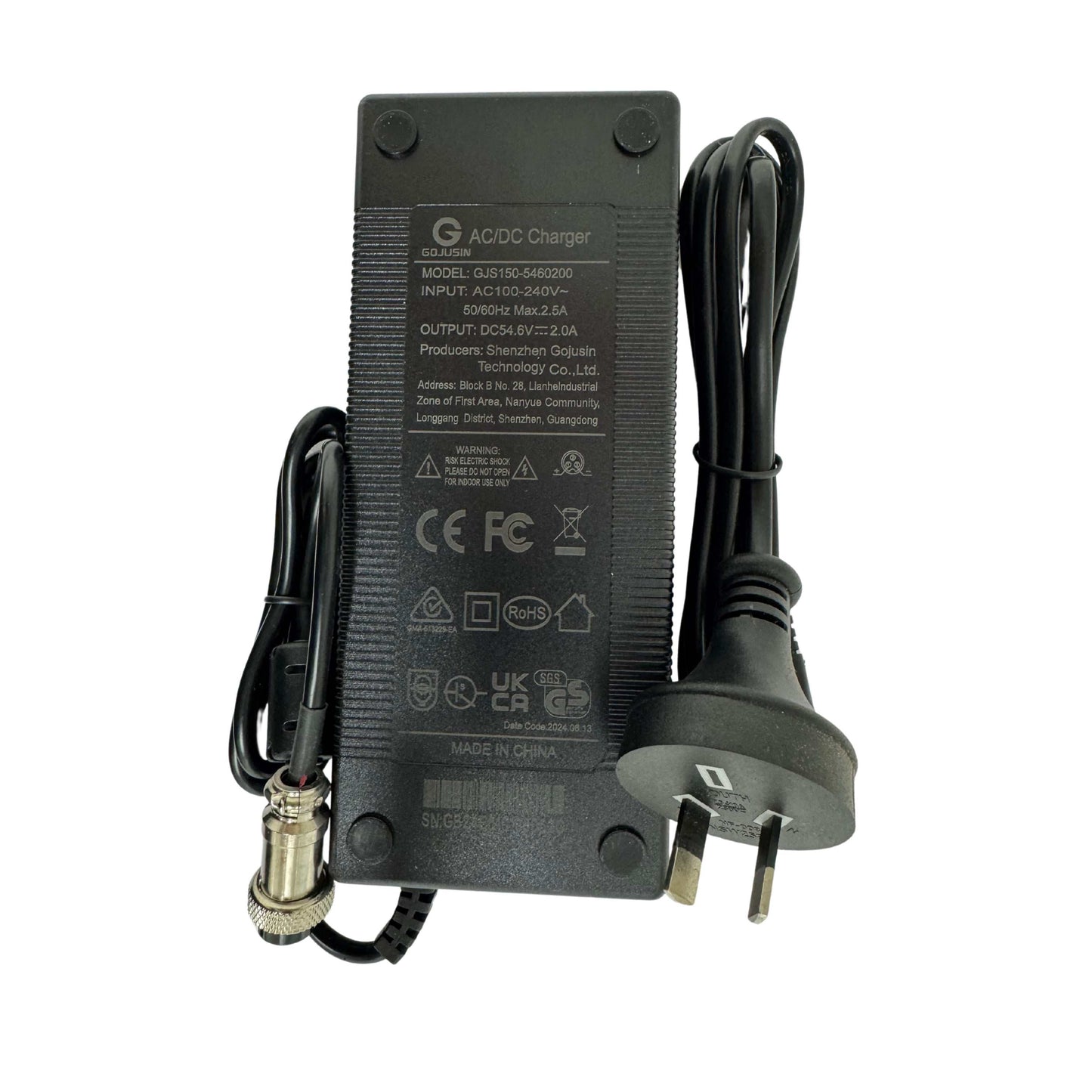 48V 54.6V Max E-Scooter Charger 3 pin