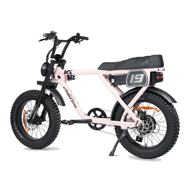 Ampd Bros ACE Adventure Electric Bike with fat tires and LCD display on rugged trail