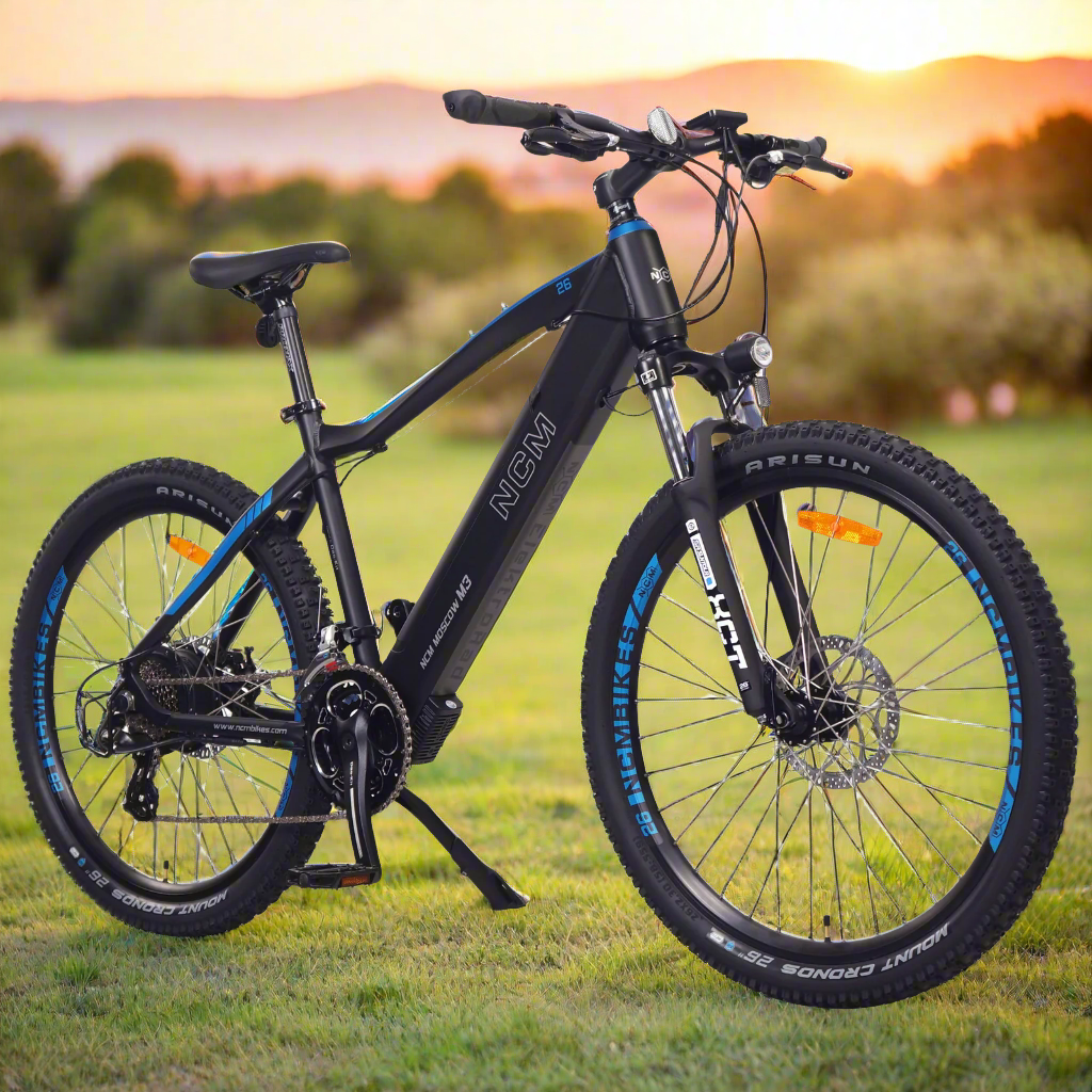 NCM Moscow M3 Electric Mountain Bike 250W 48V 12Ah 576Wh Battery Macarthur e Bikes