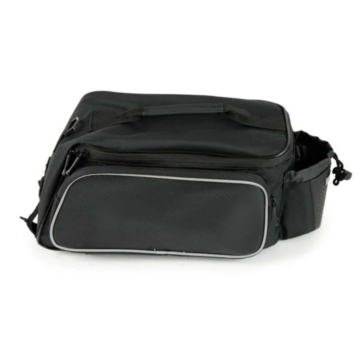 Sahoo 10L Rack Bag black water-resistant bike rack bag with multiple compartments and Velcro straps