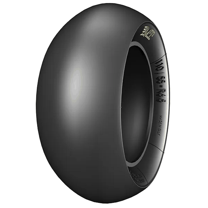 PMT 110/55 R6.5 B Slick dry racing tire with 65 Shore A hardness and slick thread pattern