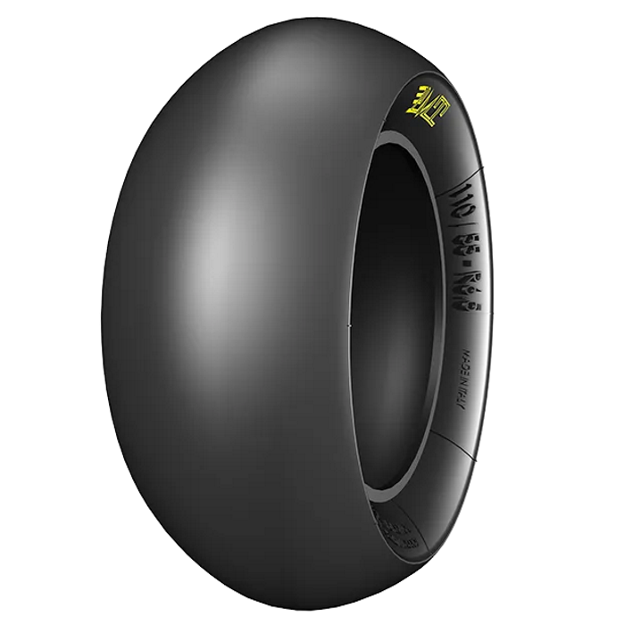 PMT 110/55 R6.5 R Slick tire with slick thread pattern, 110mm width, 280mm diameter, 45 Shore A hardness, for wet use