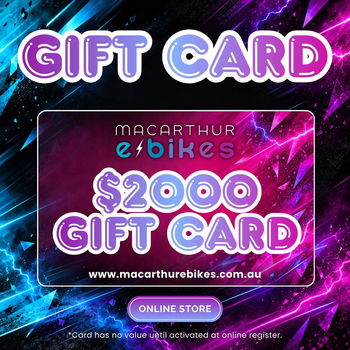 Macarthur e-bikes gift card