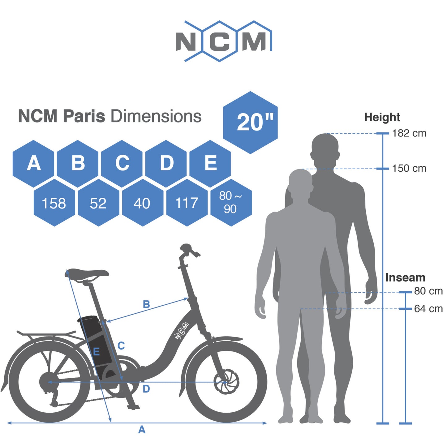 NCM Paris + 20" Folding e-Bike