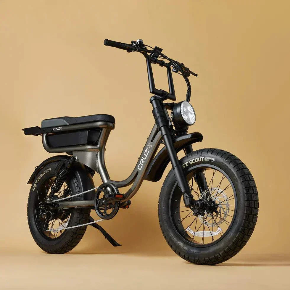 Cruzr Coast 750W off-road fat tyre electric bike with 20" tires and 750W BAFANG motor for private property use