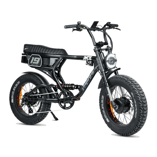 Ampd Bros ACE-X Demon Series 5 dual motor electric bike with app connectivity and advanced suspension