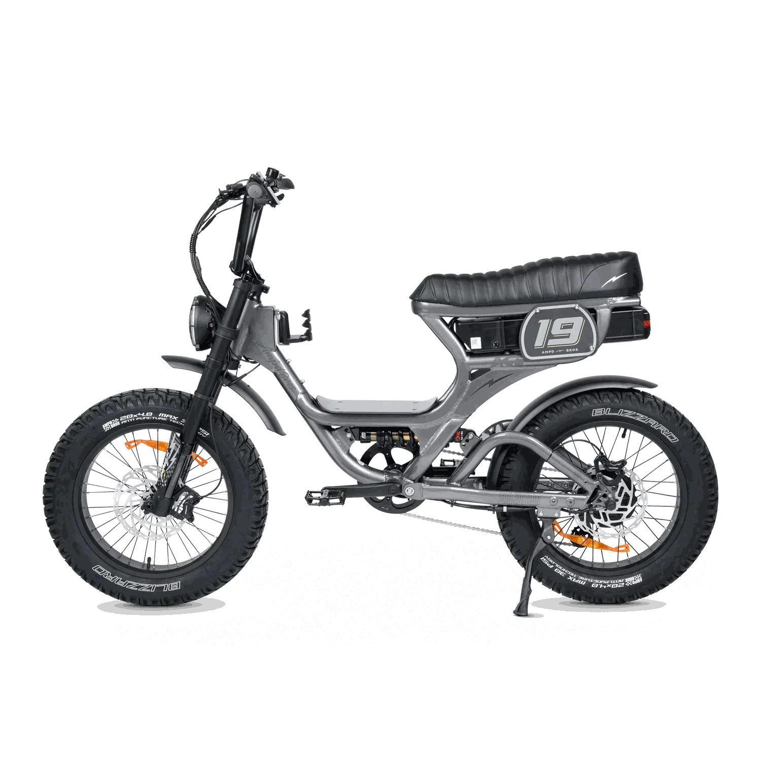 Ampd Bros ACE-S PRO Step-Through dual suspension electric bike with fat tyres and hydraulic disc brakes