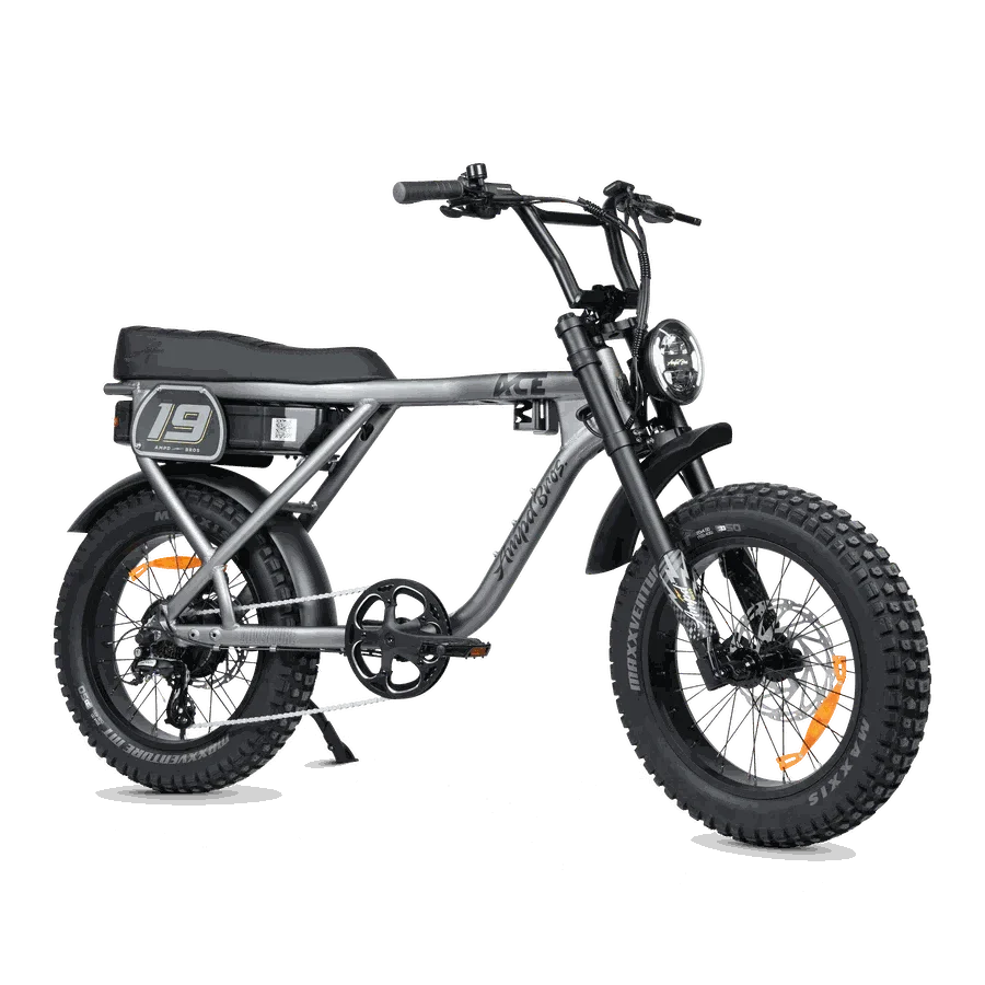Ampd Bros ACE Adventure Electric Bike matte black with fat tires and LCD display