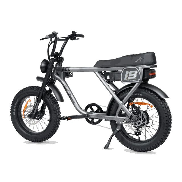 Ampd Bros ACE Adventure Electric Bike matte black with fat tyres and LCD display on trail