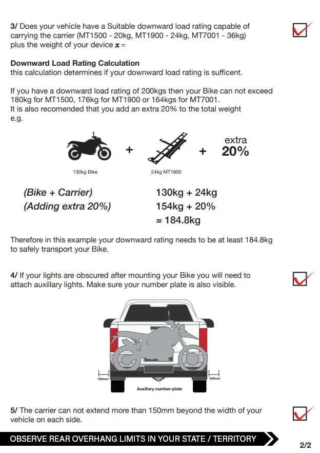 Mo-Tow 1.5M Motocross / Motorcycle Bike Carrier - 1500mm - BLACK EDITION- Suitable for up to 125cc