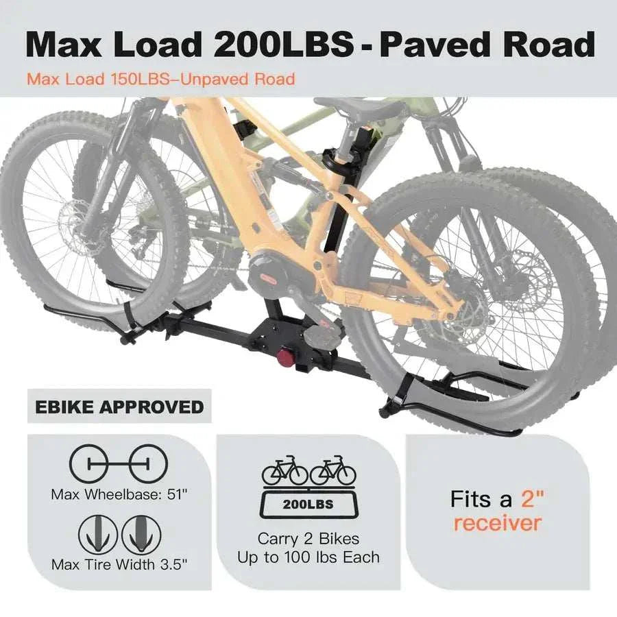 MagRack F2 / Light Weight Foldable Hitch / eBike Rack with LED light KIT