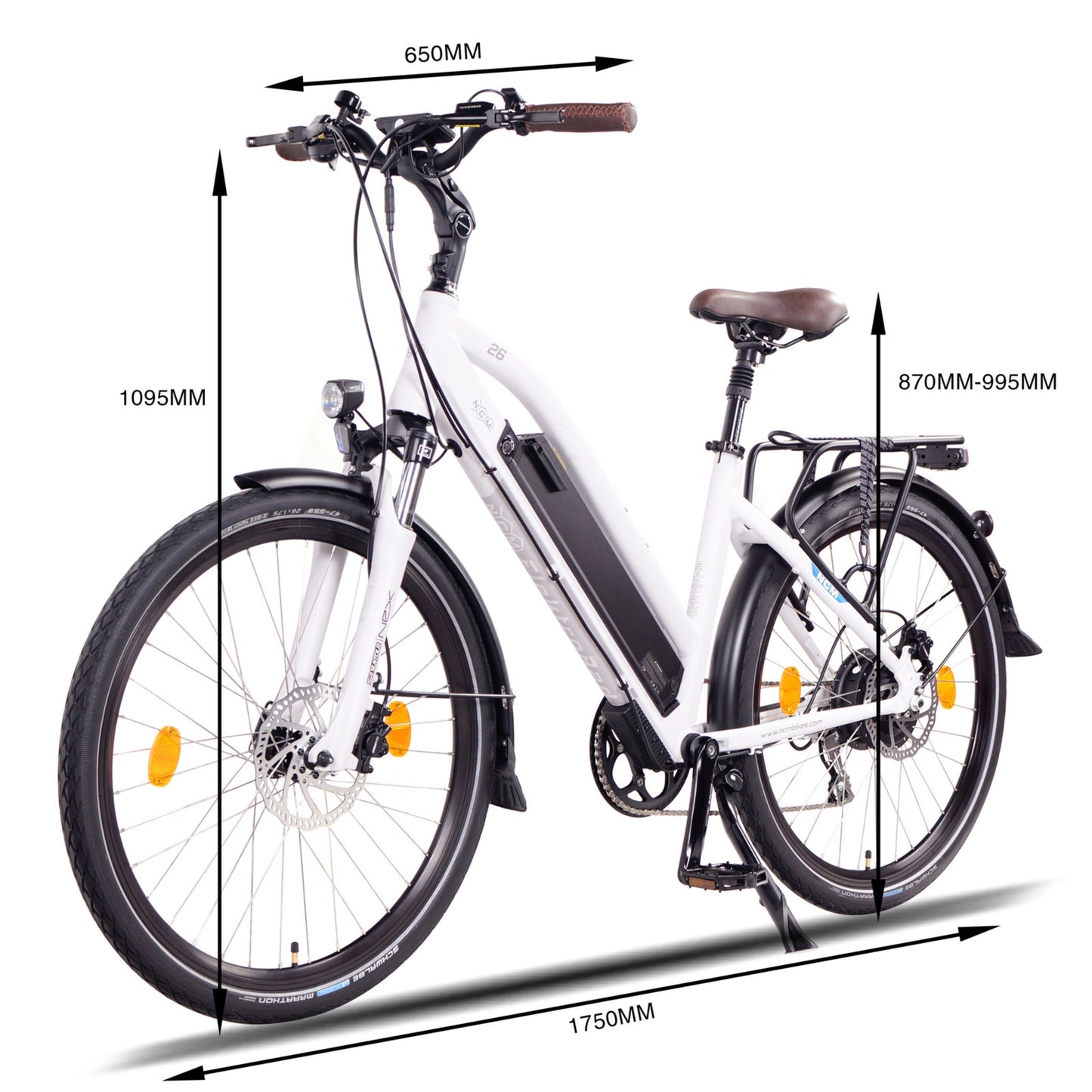 NCM Milano Plus Trekking E-Bike, 250W City-Bike, 48V 16Ah 768Wh Long Range Battery